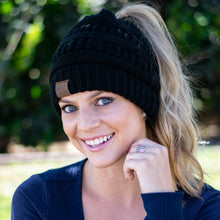 Load image into Gallery viewer, Soft Knit Ponytail Beanie