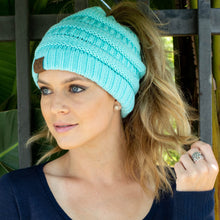 Load image into Gallery viewer, Soft Knit Ponytail Beanie