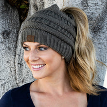 Load image into Gallery viewer, Soft Knit Ponytail Beanie